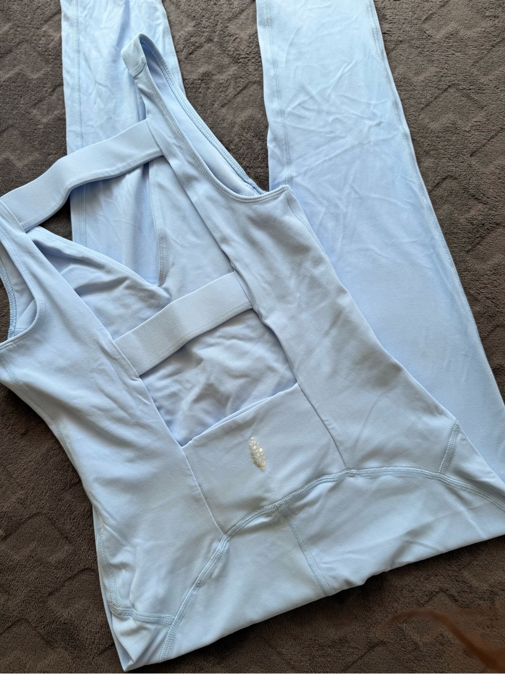 Free People Light Blue Seamless Legging Jumpsuit